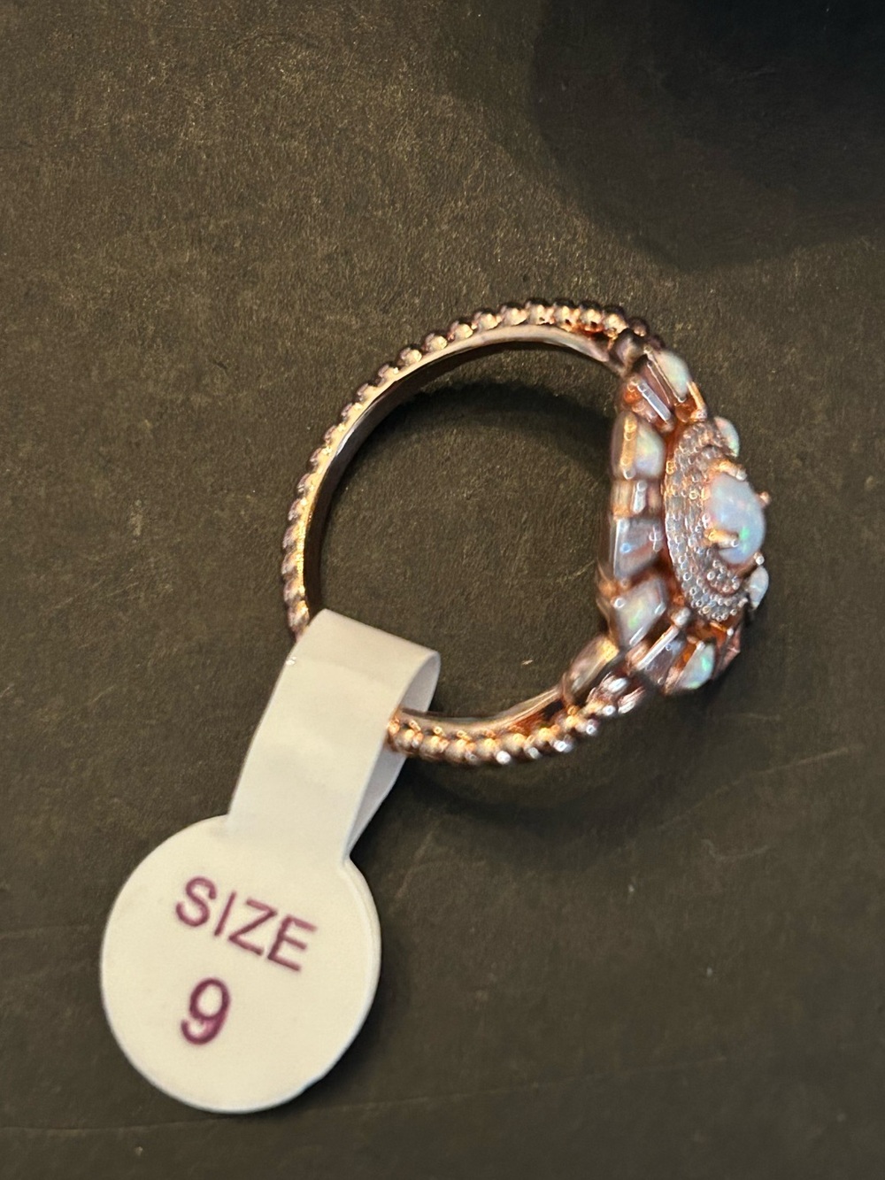 BP ‘The Secret Shine’ Opal Halo Ring in Rose Gold Tone with Rope Design Size9 - Picture 6 of 12